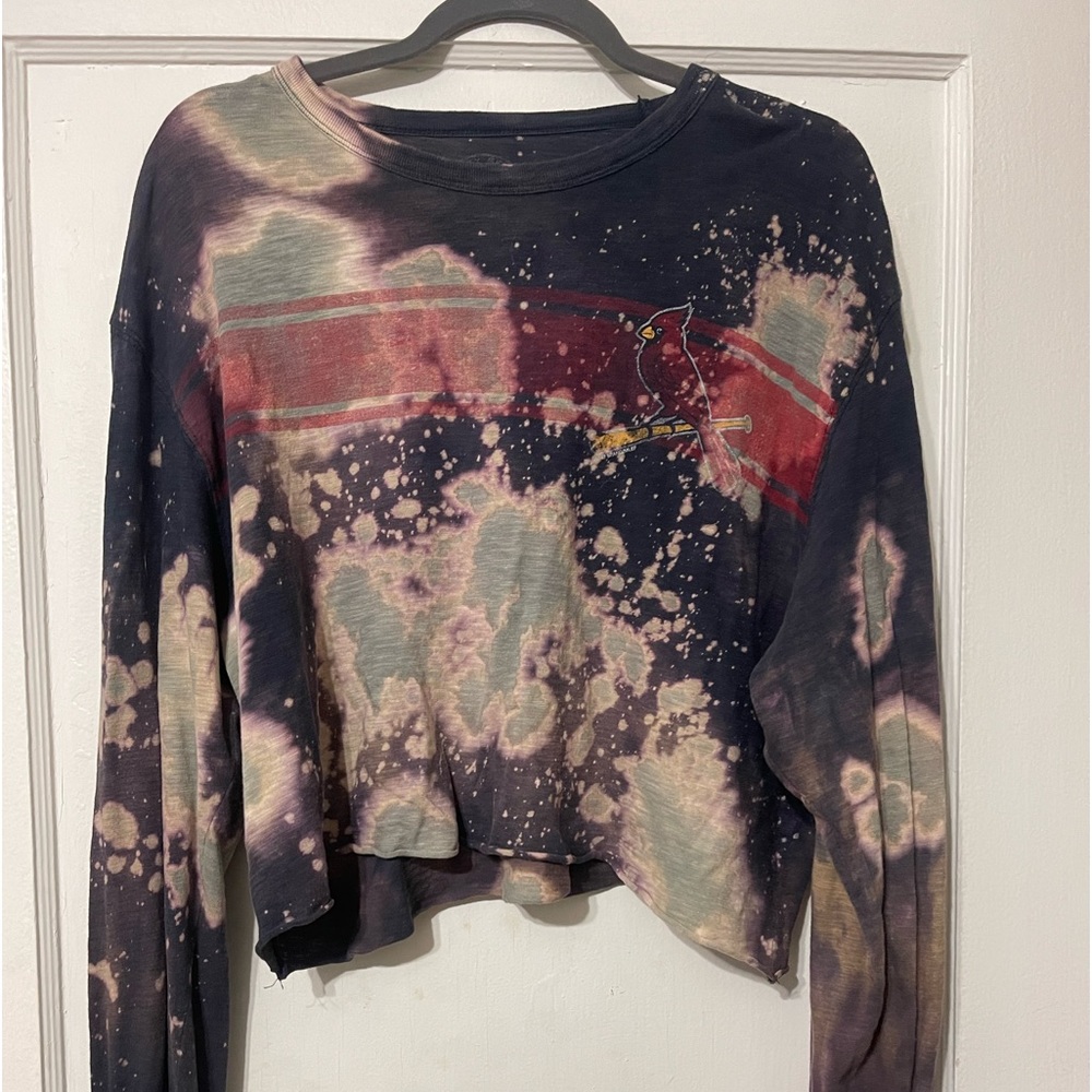 cardinals acid washed crop long sleeve - size M/L